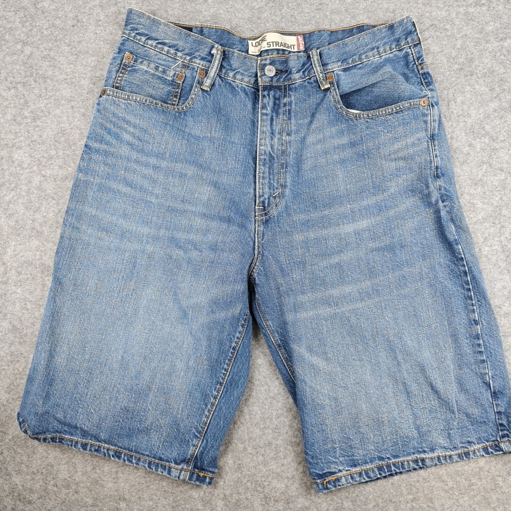 Levi's 569 Loose Straight Jean Shorts Men's 34 Denim Baggy Jorts Hip Hop Y2K